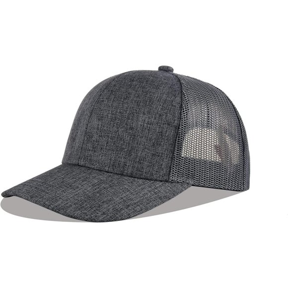 Man Grey Classic Mesh Panels Vintage Baseball Cap - Picture 6 of 9